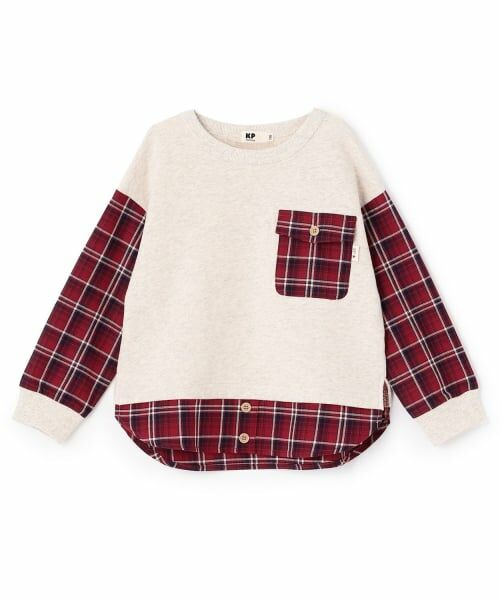 KP / ケーピー スウェット | 先染チェック×裏毛 ポケットトレーナー（オートミール）