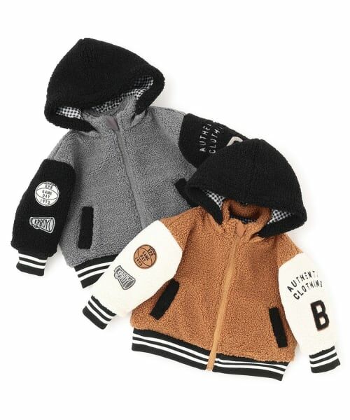 KP / ケーピー ブルゾン | フーデット 袖配色 ボアジャケット | 詳細10