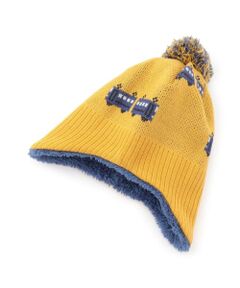 KP / ケーピー ニットキャップ | 電車柄 耳当て付きニット帽