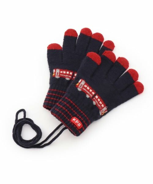 KP / ケーピー 手袋 | 電車柄 手袋（紺）