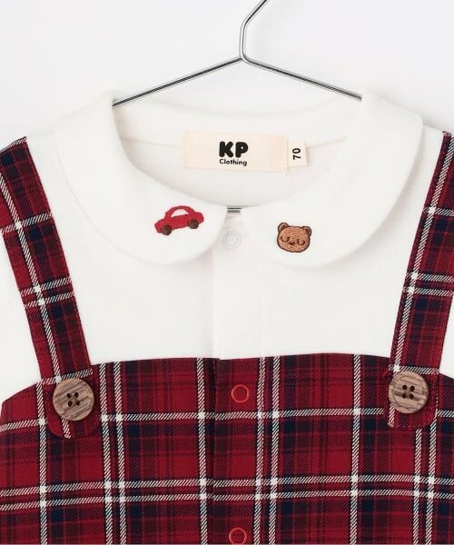 KP / ケーピー ロンパース | 先染チェック レイヤード風カバーオール | 詳細2