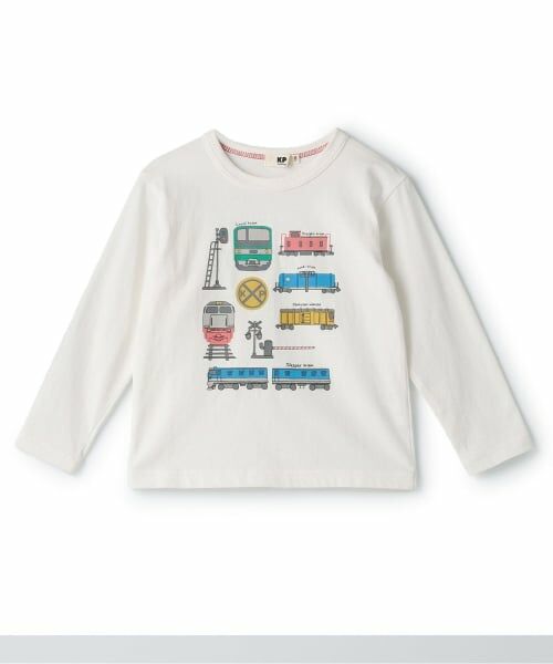 KP / ケーピー Tシャツ | 電車長袖Tシャツ（白）