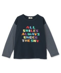 KP / ケーピー Tシャツ | ロゴクロス刺しゅう 長袖Tシャツ