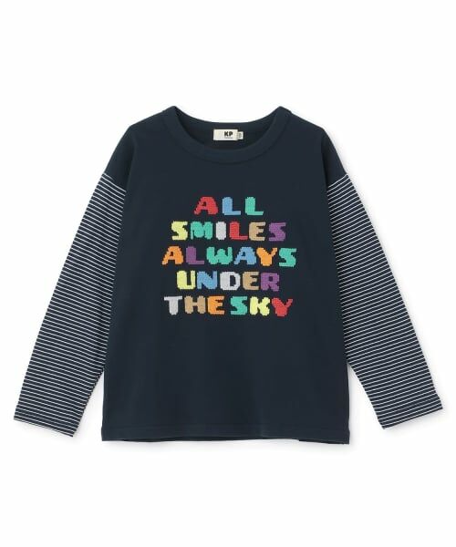 KP / ケーピー Tシャツ | ロゴクロス刺しゅう 長袖Tシャツ | 詳細10