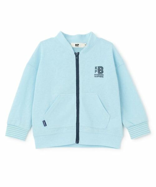 KP / ケーピー カーディガン・ボレロ | 天竺ジップアップカーディガン（サックス）