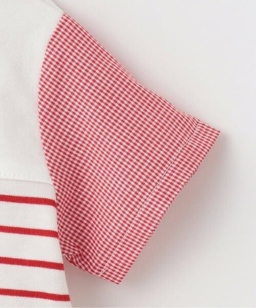 KP / ケーピー ロンパース | 電車刺しゅう ボーダー柄 ショートオール | 詳細4