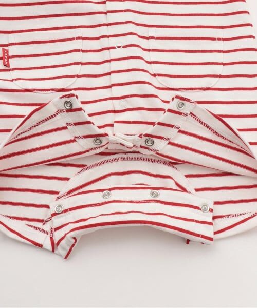 KP / ケーピー ロンパース | 電車刺しゅう ボーダー柄 ショートオール | 詳細8