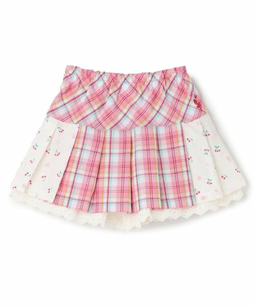 KP / ケーピー ショート・ハーフ・半端丈パンツ | 先染チェック×ドビー織プリント プリーツスカパン | 詳細1