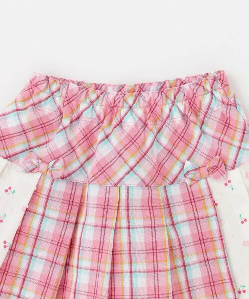 KP / ケーピー ショート・ハーフ・半端丈パンツ | 先染チェック×ドビー織プリント プリーツスカパン | 詳細2