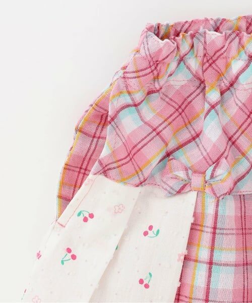 KP / ケーピー ショート・ハーフ・半端丈パンツ | 先染チェック×ドビー織プリント プリーツスカパン | 詳細3