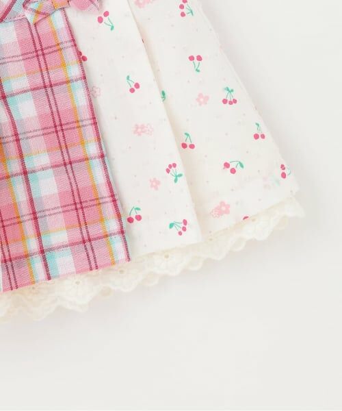 KP / ケーピー ショート・ハーフ・半端丈パンツ | 先染チェック×ドビー織プリント プリーツスカパン | 詳細5