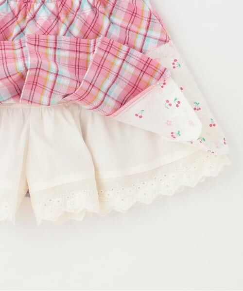 KP / ケーピー ショート・ハーフ・半端丈パンツ | 先染チェック×ドビー織プリント プリーツスカパン | 詳細6