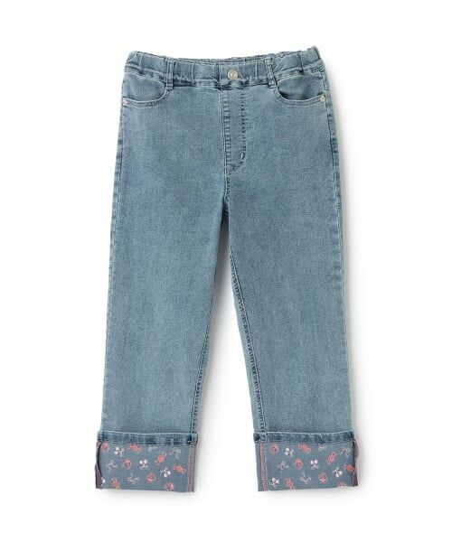 KP / ケーピー その他パンツ | 【Trois Lapins】 ストレッチデニム ロールアップパンツ(サックス)