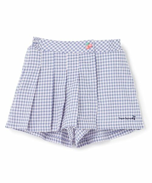 KP / ケーピー ショート・ハーフ・半端丈パンツ | 先染チェック スカパン(サックス)