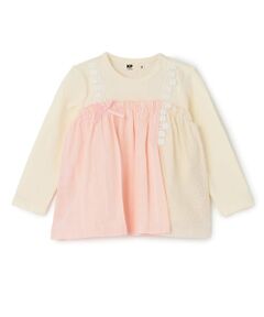 KP / ケーピー その他トップス | レース切り替え レイヤード風チュニック