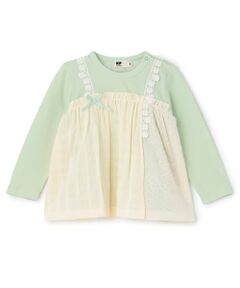 KP / ケーピー その他トップス | レース切り替え レイヤード風チュニック