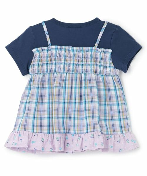 KP / ケーピー その他トップス | 先染チェック レイヤード風半袖チュニック | 詳細1