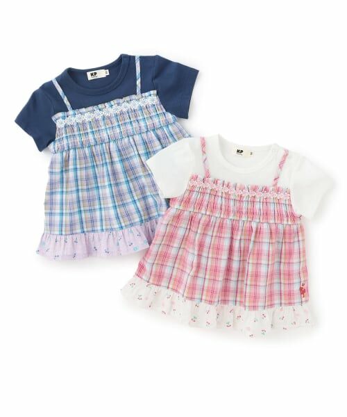 KP / ケーピー その他トップス | 先染チェック レイヤード風半袖チュニック | 詳細7