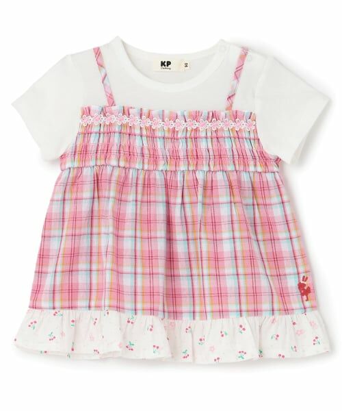 KP / ケーピー その他トップス | 先染チェック レイヤード風半袖チュニック | 詳細8