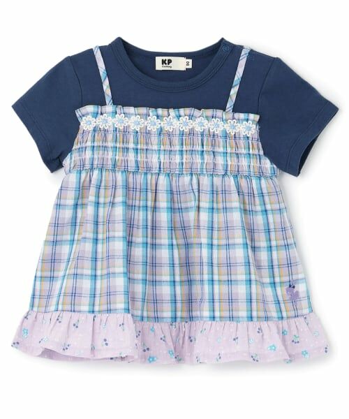 KP / ケーピー その他トップス | 先染チェック レイヤード風半袖チュニック | 詳細9