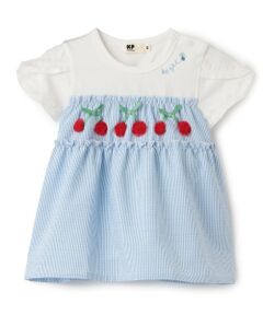 KP / ケーピー その他トップス | チェリーモチーフ ストライプ 半袖チュニック