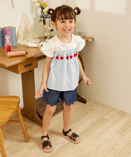 KP / ケーピー その他トップス | チェリーモチーフ ストライプ 半袖チュニック | 詳細11