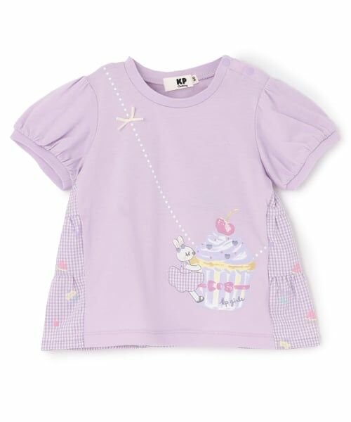 KP / ケーピー Tシャツ | 【防虫加工】天竺×先染チェック 半袖Tシャツ（ラベンダー）