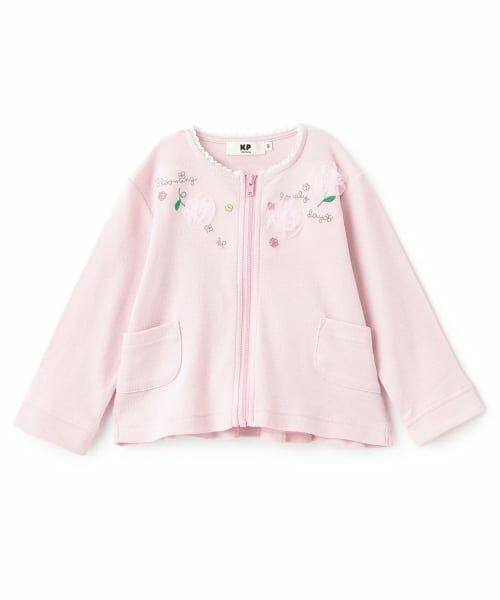 KP / ケーピー カーディガン・ボレロ | 梨地天竺 カーディガン（ピンク）