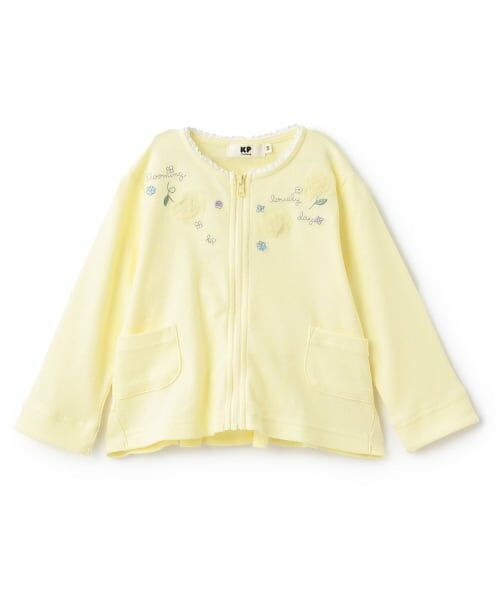 KP / ケーピー カーディガン・ボレロ | 梨地天竺 カーディガン（レモン イエロー）
