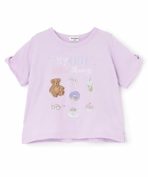 KP / ケーピー Tシャツ | 【Trois Lapins】 くまグラフィック Tシャツ（ラベンダー）