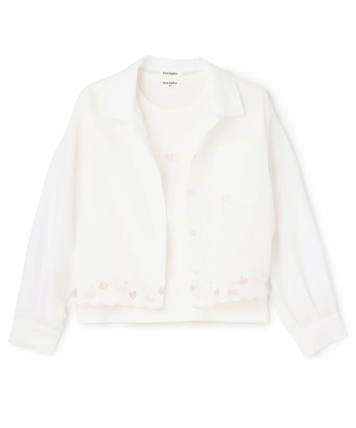 KP / ケーピー シャツ・ブラウス | 【Trois Lapins】 サッカーストライプシャツ×インナー セット（オフ ホワイト）