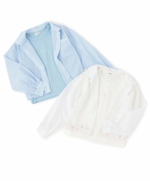 KP / ケーピー シャツ・ブラウス | 【Trois Lapins】 サッカーストライプシャツ×インナー セット | 詳細13