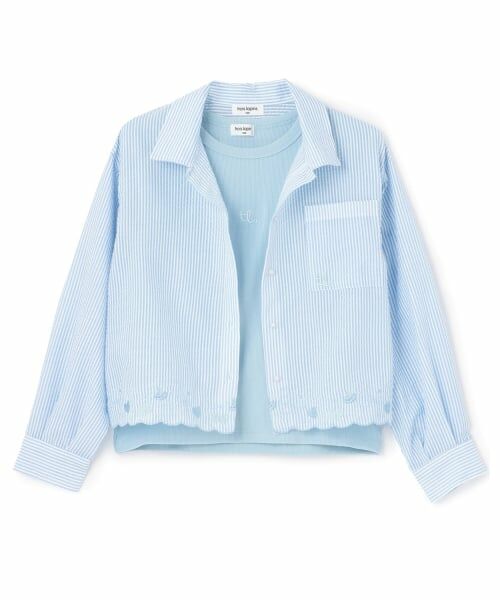 KP / ケーピー シャツ・ブラウス | 【Trois Lapins】 サッカーストライプシャツ×インナー セット | 詳細15