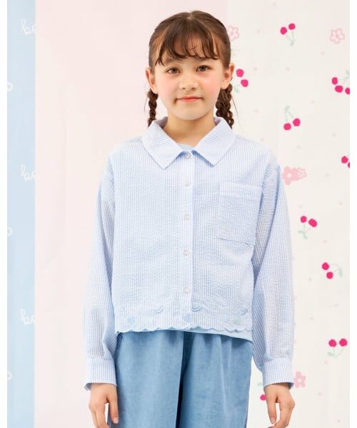 KP / ケーピー シャツ・ブラウス | 【Trois Lapins】 サッカーストライプシャツ×インナー セット | 詳細16