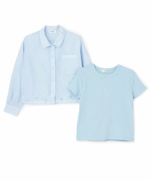 KP / ケーピー シャツ・ブラウス | 【Trois Lapins】 サッカーストライプシャツ×インナー セット | 詳細2