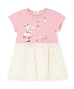 KP / ケーピー ミニ丈・ひざ丈ワンピース | 天竺×綿レース クローバー柄 ワンピース