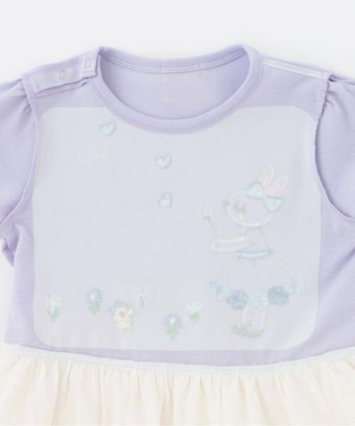 KP / ケーピー ミニ丈・ひざ丈ワンピース | 天竺×綿レース クローバー柄 ワンピース | 詳細3