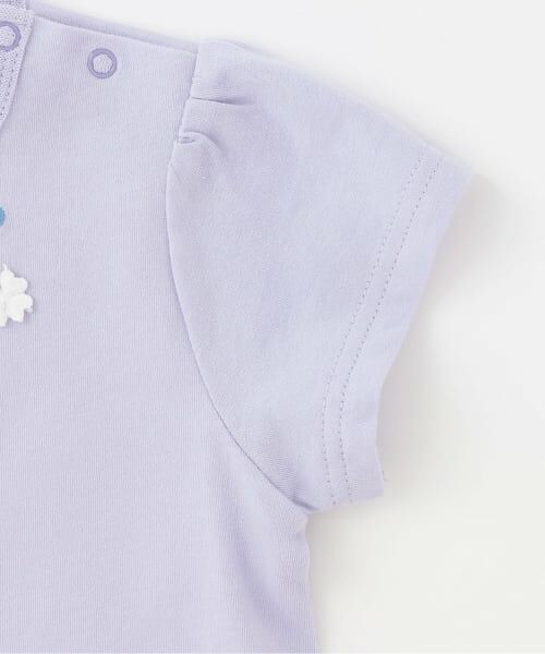 KP / ケーピー ミニ丈・ひざ丈ワンピース | 天竺×綿レース クローバー柄 ワンピース | 詳細4