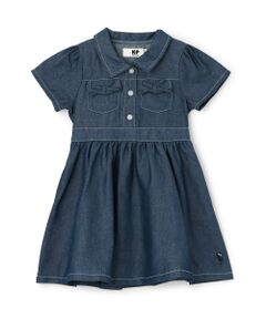 KP / ケーピー ミニ丈・ひざ丈ワンピース | ラメデニム　シャツワンピ