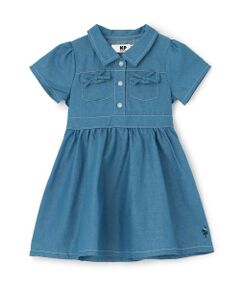 KP / ケーピー ミニ丈・ひざ丈ワンピース | ラメデニム　シャツワンピ