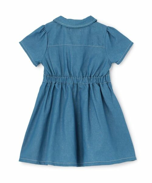 KP / ケーピー ミニ丈・ひざ丈ワンピース | ラメデニム　シャツワンピ | 詳細1
