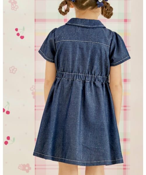 KP / ケーピー ミニ丈・ひざ丈ワンピース | ラメデニム　シャツワンピ | 詳細12