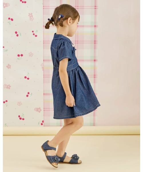 KP / ケーピー ミニ丈・ひざ丈ワンピース | ラメデニム　シャツワンピ | 詳細13