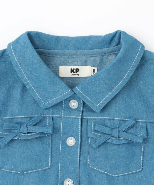 KP / ケーピー ミニ丈・ひざ丈ワンピース | ラメデニム　シャツワンピ | 詳細2