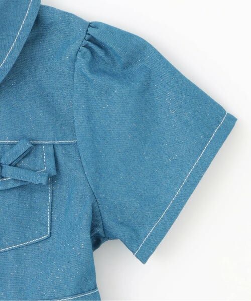 KP / ケーピー ミニ丈・ひざ丈ワンピース | ラメデニム　シャツワンピ | 詳細3