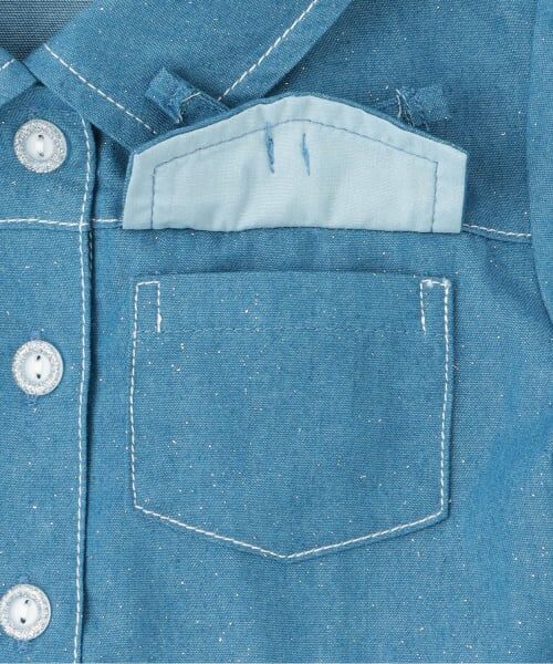 KP / ケーピー ミニ丈・ひざ丈ワンピース | ラメデニム　シャツワンピ | 詳細4