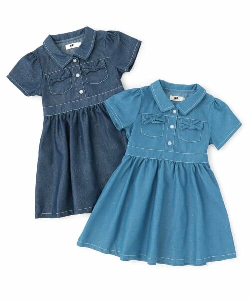 KP / ケーピー ミニ丈・ひざ丈ワンピース | ラメデニム　シャツワンピ | 詳細8