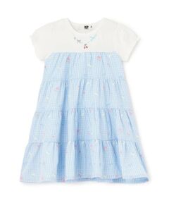KP / ケーピー ミニ丈・ひざ丈ワンピース | 先染チェック発泡プリント ティアード ワンピーズ