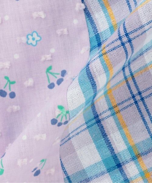 KP / ケーピー ミニ丈・ひざ丈ワンピース | 先染チェック×ドビー織プリント ワンピース | 詳細7