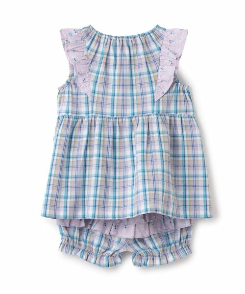 KP / ケーピー Tシャツ | 先染チェック×ドビーチェリードットプリント 上下セット | 詳細1